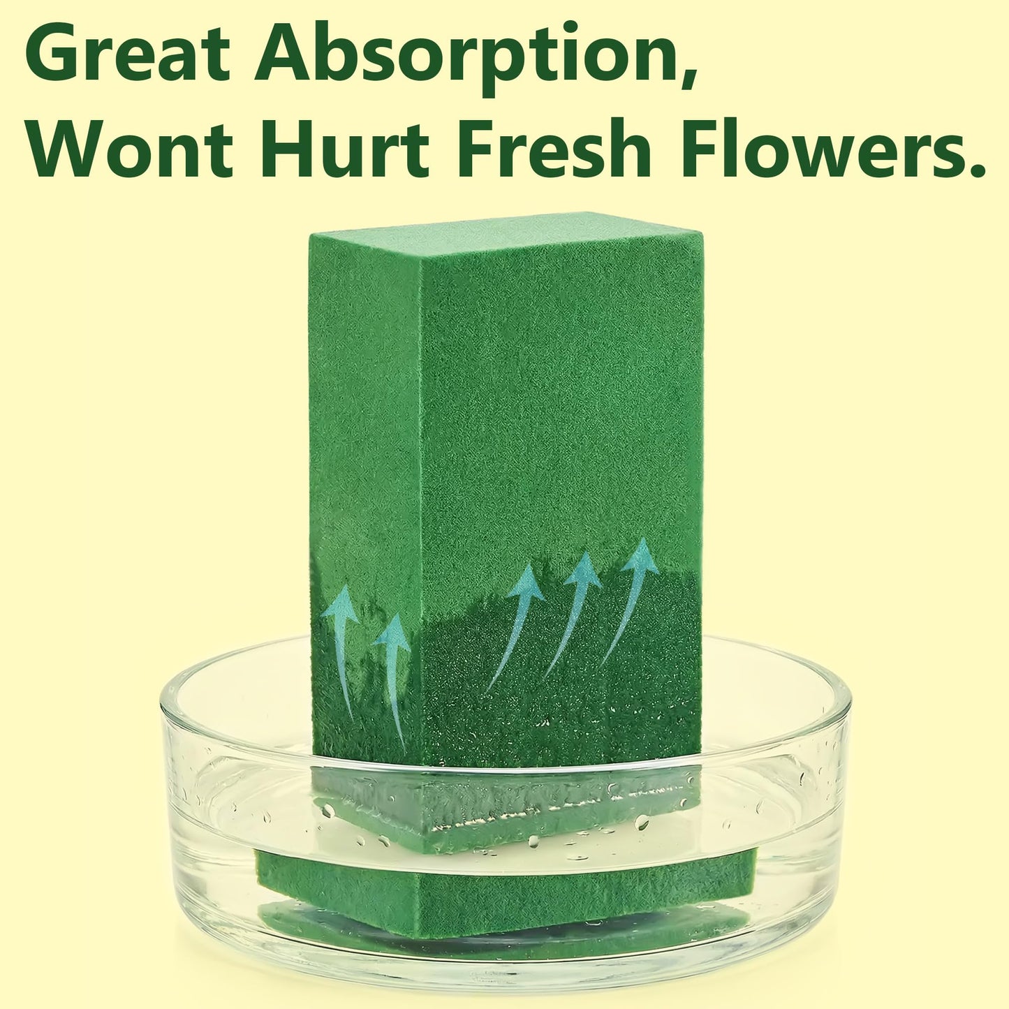Floral Foam Blocks, Green Plant Foam,Wet & Dry Flower Foam for Fresh and Artificial Flowers,Florist Styrofoam Flower Arrangements Supplies, Decorations for Wedding, Birthdays and Garden (10)