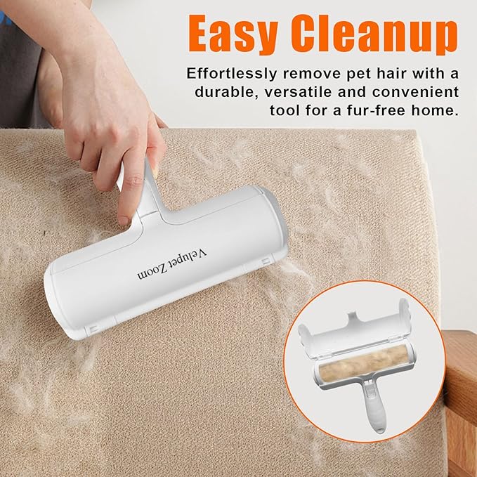 Pet Hair Remover Lint Roller for Pet,Cat Hair Removal Tool Reusable Lint Roller for Furniture, Couch, Carpet, Clothing and Bedding,White Blue