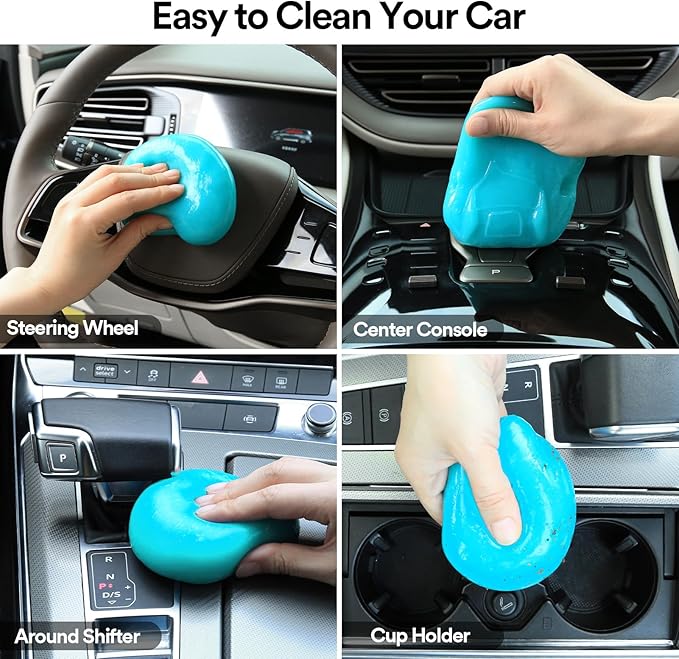 PULIDIKI Car Cleaning Gel Clean Putty Auto Detail Tools Slime Cleaner Interior Car Accessories Christmas Stocking Stuffers Gifts for Men Women Teens White Elephant Gifts Adults 2Pack