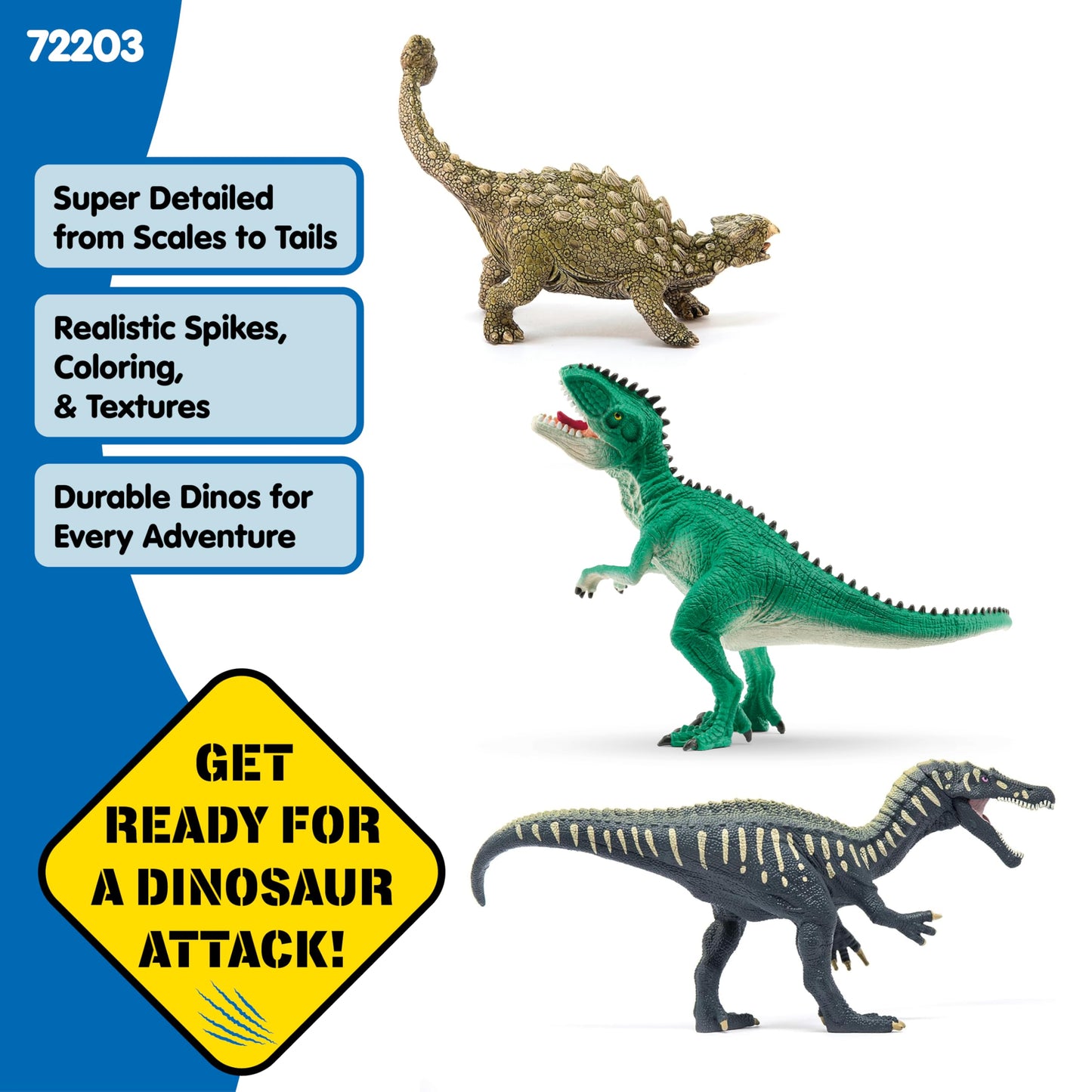 Schleich Dinosaurs - Attack of The Dinosaurs Trio Playset - Dinosaur Toys for Boys and Girls - Dino Figurines for Kids Ages 5+