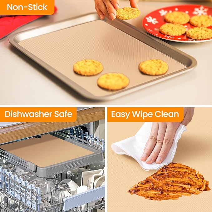 Silicone Baking Mat Roll- Non Stick Best German - Heat Resistant Silicone Pastry Mat for Baking, Non-slip Macaron Baking Mat, Freeze Dryer Mat for Making Cookie Pie Bread Pizza