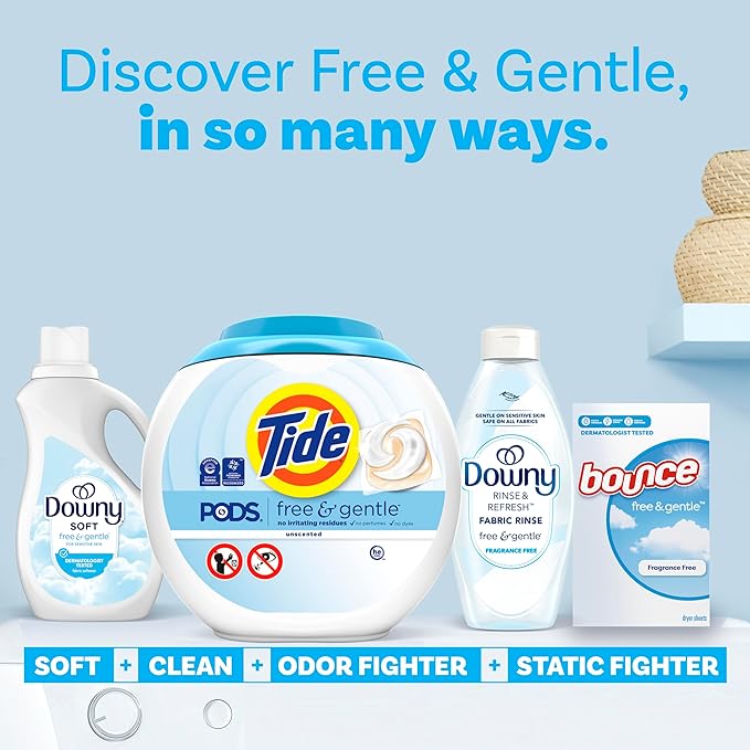 Tide PODS Free & Gentle Laundry Detergent Soap Pacs, 102 Count, Laundry Detergent Pacs, Laundry PODS Detergent