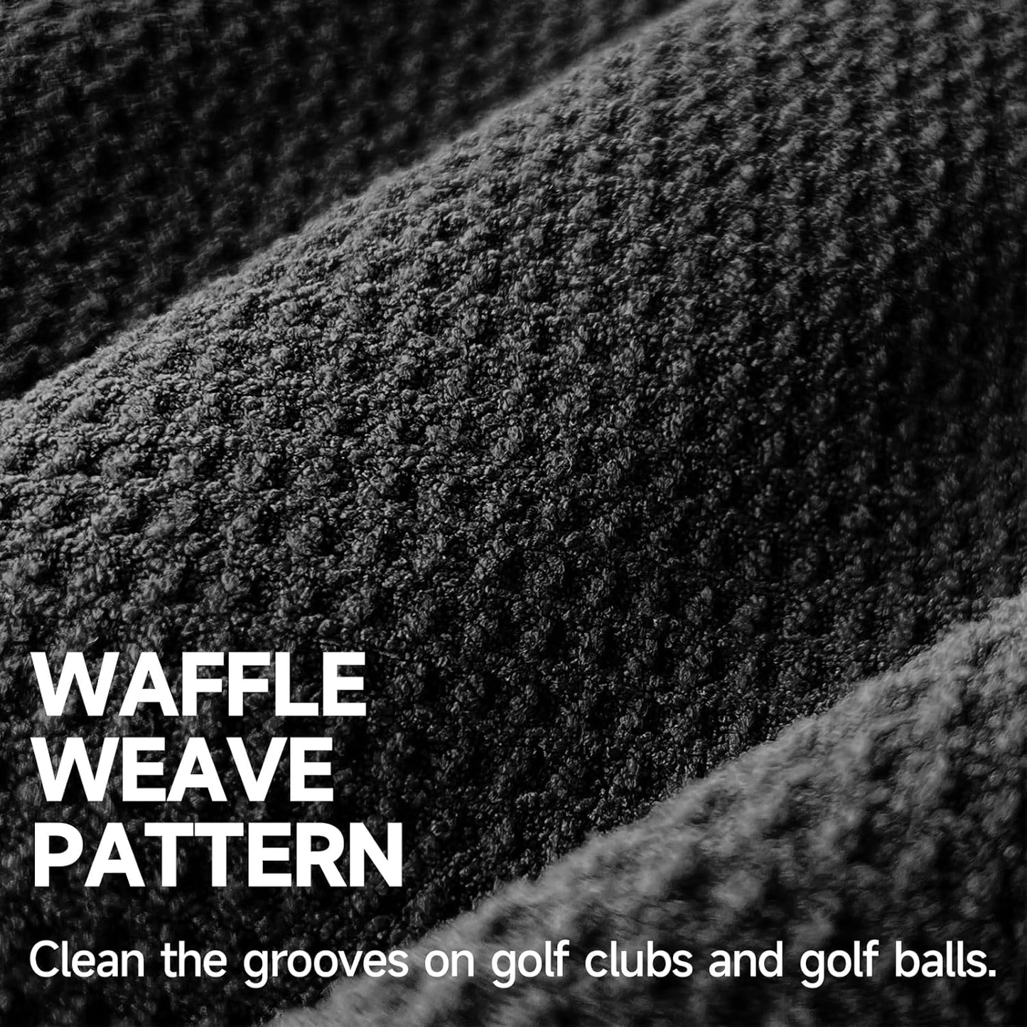 ATTRACTIVE Golf Towels, Microfiber Waffle Pattern Towels - Golf Club Brush with Cleaning (2 Purple Towel+Black Brush)