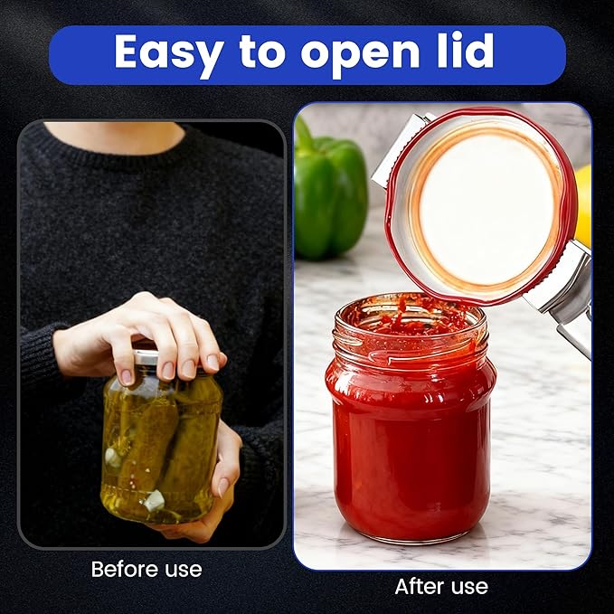 Adjustable Stainless Steel Jar Opener, 2026 New Jar Opener for Weak Hands Seniors, Multifunctional Can Opener Jar Lid Gripper Bottle Opener Kitchen Gadgets (2 Pcs)