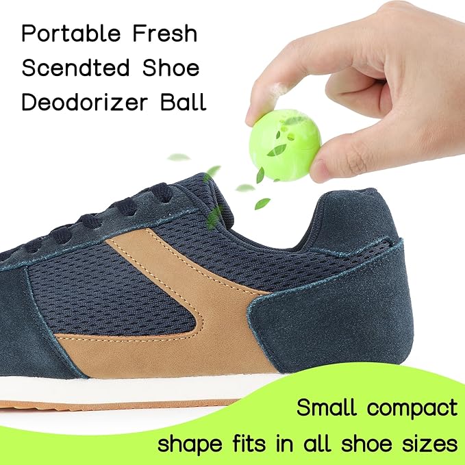 Shoe Deodorizer Balls (6 Pack) – Odor Eaters for Sneaker | Long-Lasting Odor Eliminator Air Freshener for Closet, Locker, Gym Bag, Drawer & Small Spaces | Cologne | Tricolor