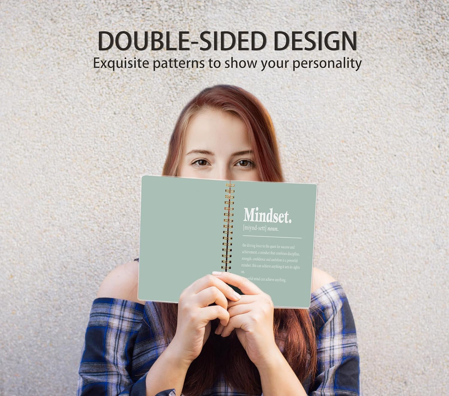 Knibeo Mindset Inspirational Notebooks Journal - Anti Anxiety Notebook, 5.5×8.3 Inch Inspirational Spiral Bound Notebook with 164 Pages, College School Supplies(green) pvc notebook