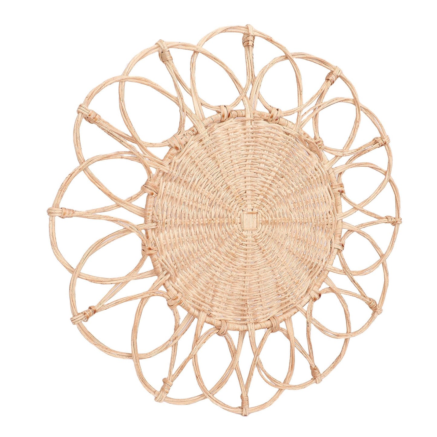 GIFTER Handcrafted Woven Rattan Wall Hanging Rustic Nature-inspired Art Decor for Farmhouse Living Room Bedroom More