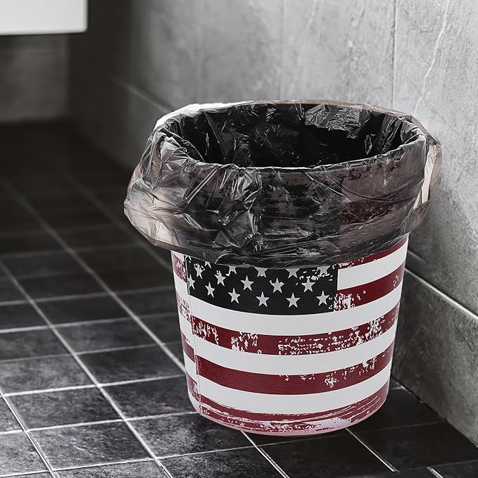 GALPADA 5 Rolls Black Trash Bags for Kitchen and Bathroom PE Garbage Bags Disposable Rubbish Liners for Home Waste Bins