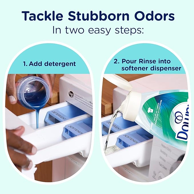 Downy Rinse Laundry Odor Remover, Cool Cotton Scent, Fabric Softener and Laundry Odor Removal Rinse, Fights Odors at the Source, HE Compatible, 48 Fl Oz