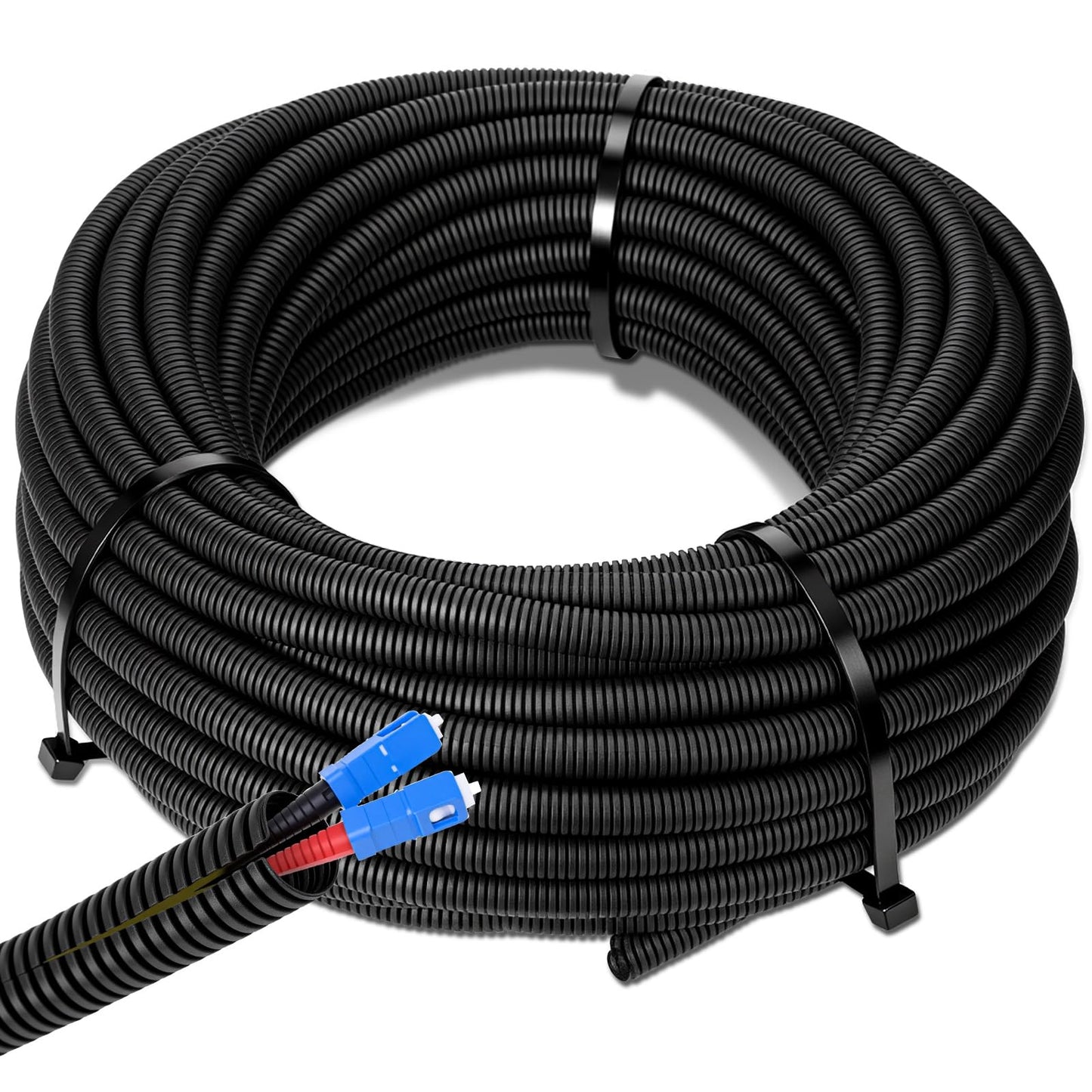 Sasylvia 1/4 x 200 ft Split Wire Loom Tubing Automotive Wire Loom Assortment Split Cable Sleeves Bulk Flexible Electrical Condui