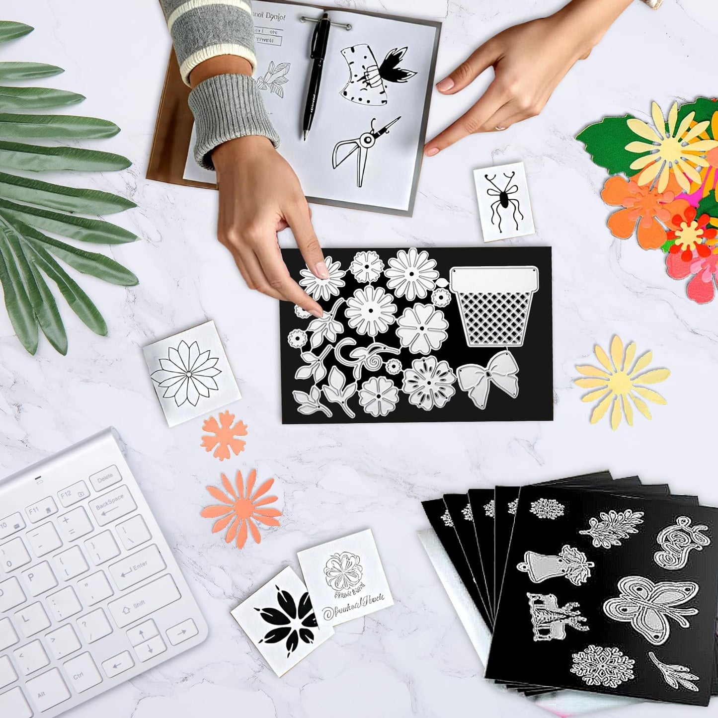 Thaibear Magnetic Sheets 8.5" x 11" Non Adhesive, 15 Pack Flexible Magnet Sheets for Stamp Dies Storage, Die Cut Storage Magnet Sheet for Crafts, DIY Scrapbooking, Photos Magnets