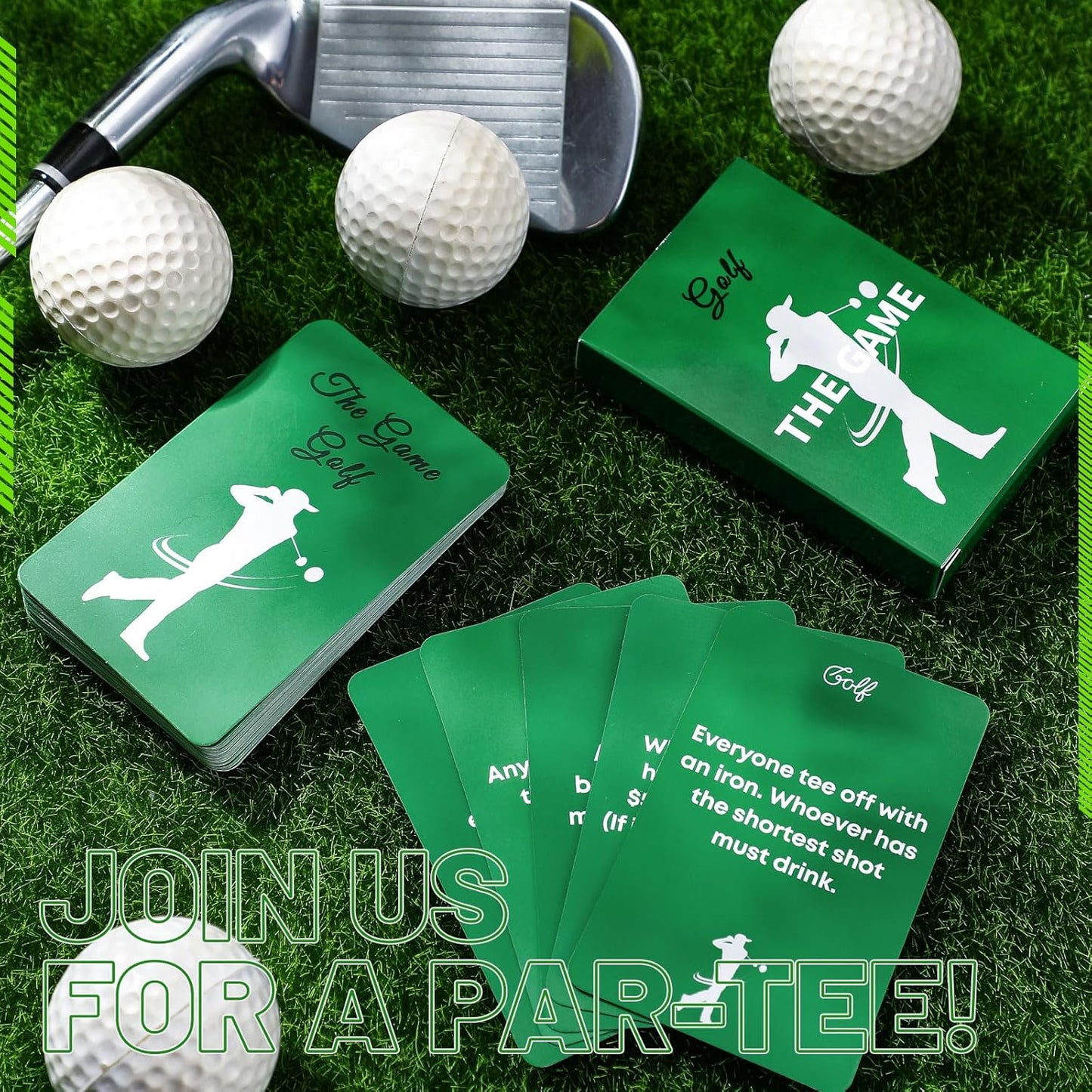 Golf Card Games, Include 33 Challenge Golf Cards and 1 Instruction, Interactive Social Game for Golfers, Portable Group Activity with Creative Rules for All Skill Levels