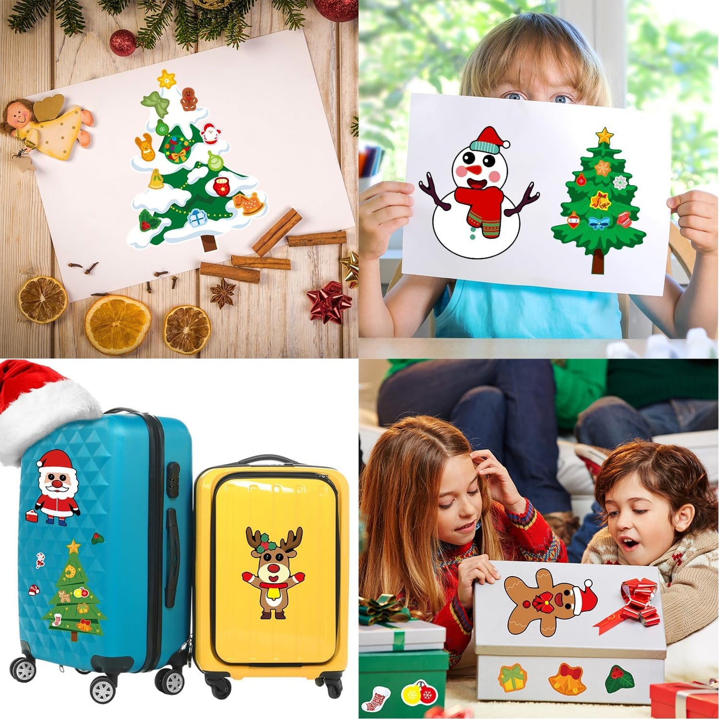 Christmas Stickers for Kids, 36 Sheets Make Your Own Christmas Crafts Party Favors for Kids Boys Girls, Holiday Stickers Party Games Activities Goody Bag Stuffers Gifts