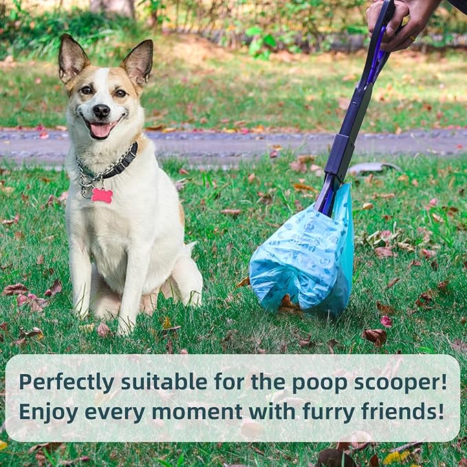 Cat Litter Disposal Bags and Dog Poop Bags with Handle, 360 Counts, Lavender Scented,Corn Starch Based Extra Thick and Guaranteed Leak Proof Poop bags for Kitty and Doggy