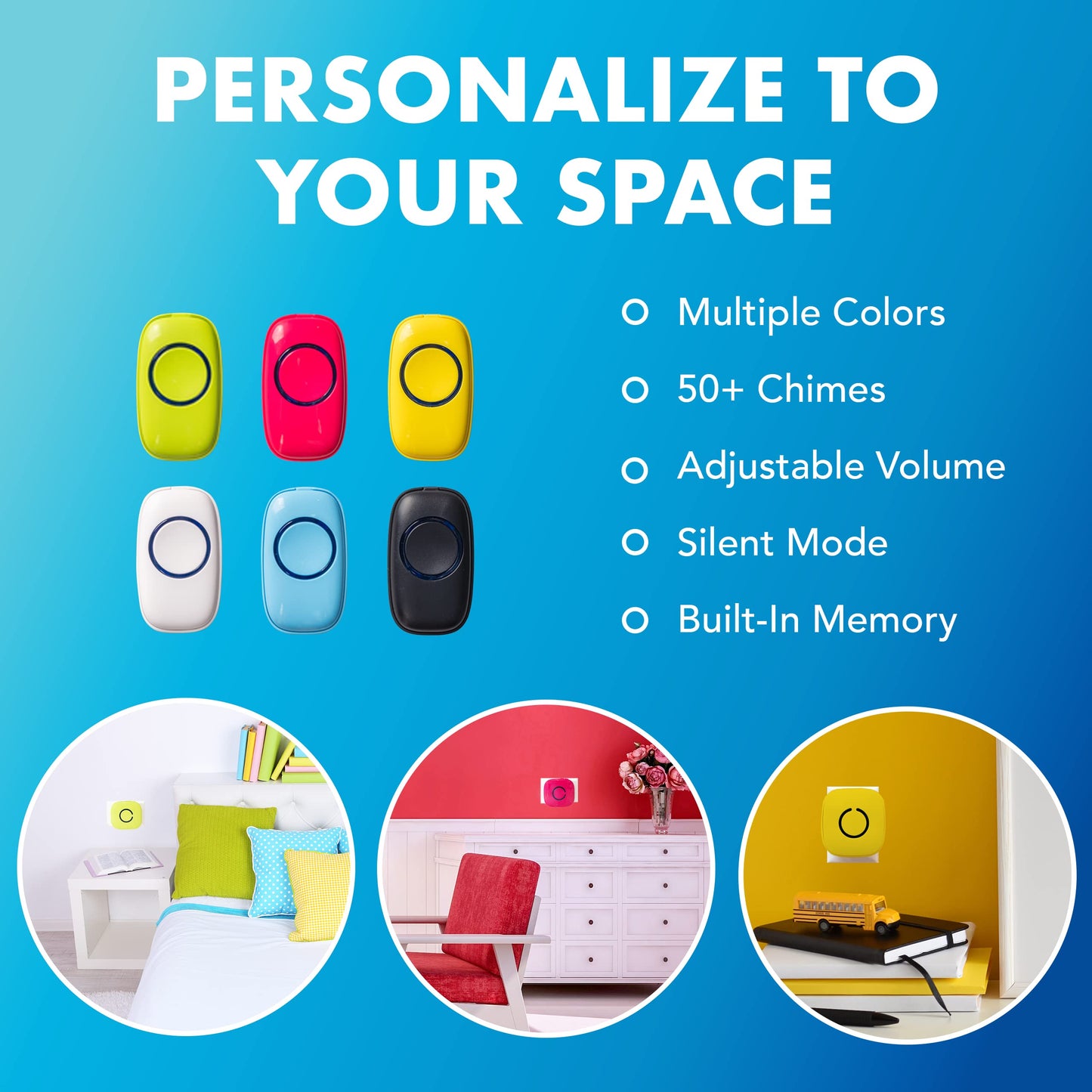 Sadotech Wireless Doorbell For Home - Battery Operated, 1000 Feet, Wireless Door Bell W/Led Flash, 1 Push Button + 1 Receiver, B