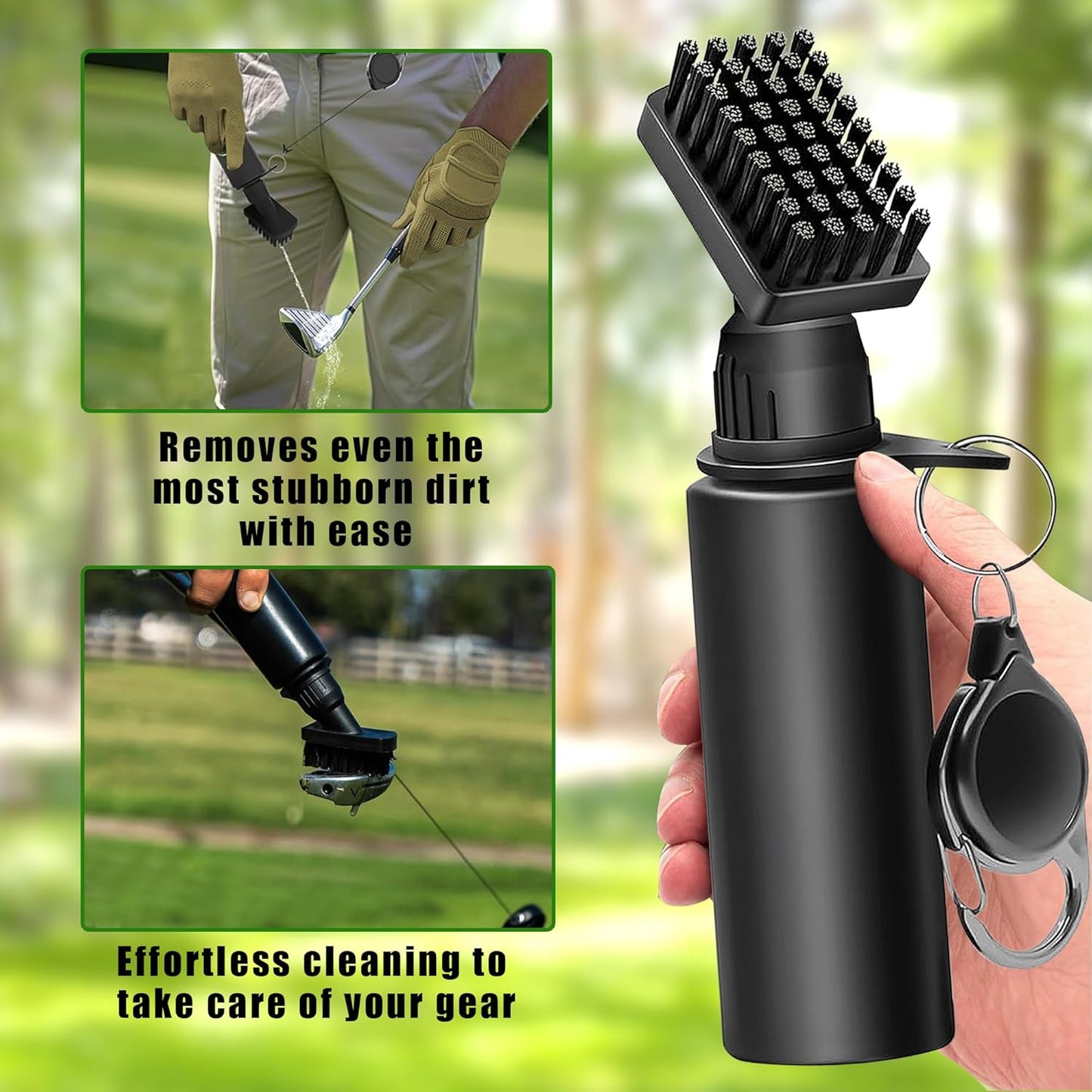 3 Pack Golf Towel with Golf Club Brush Cleaner Set with Water Bottle –Golf Accessories Gift Set for Men & Women, Cleaning Kit for Clubs & Balls Cleaning Brush Tools Gifts for Golfers