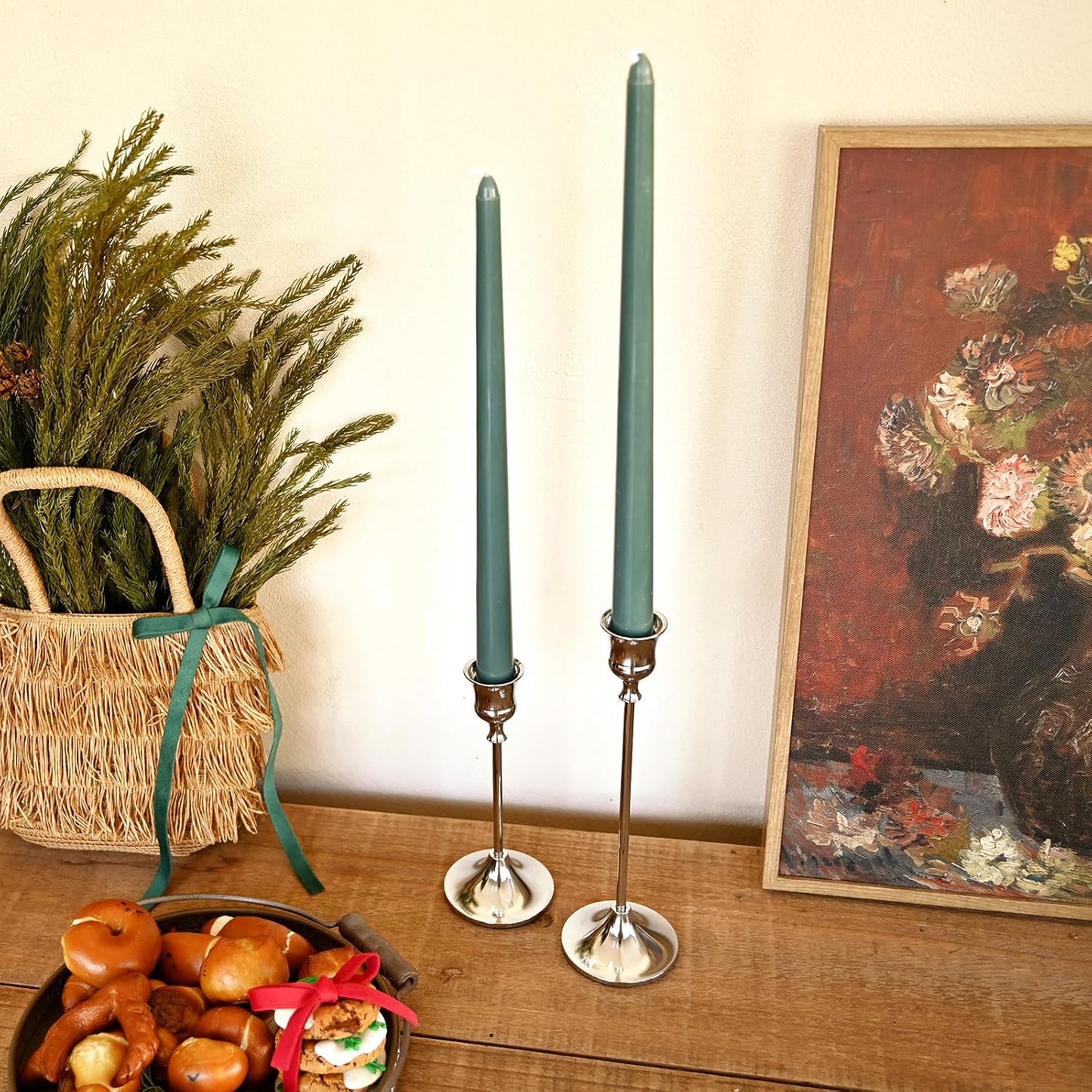 Candlestick Holders Silver, 1 Pack Taper Candle Holder for Candlesticks, Candle Sticks Holder Decor for Home Decor