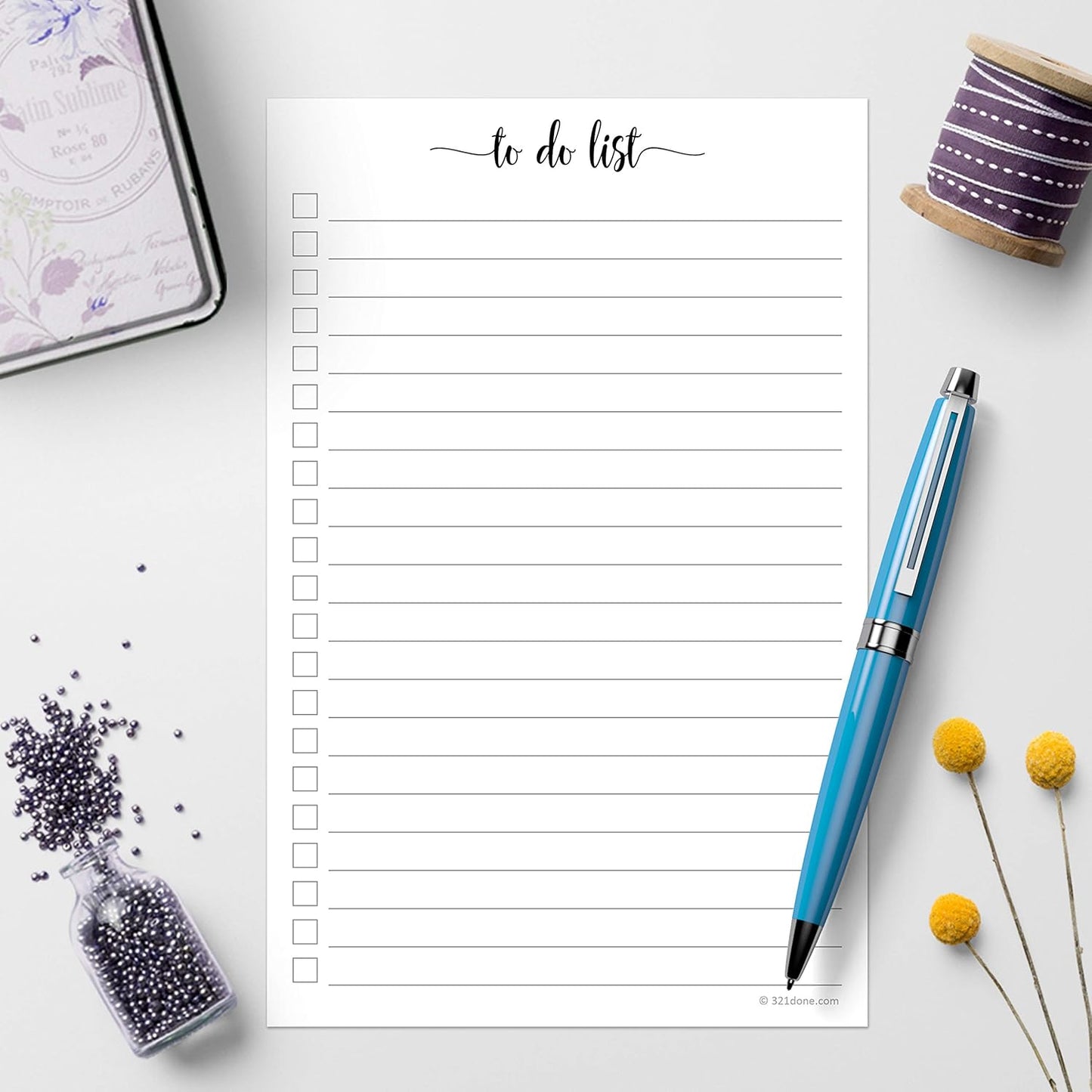 321Done To Do List Notepad - Pack of 2-50 Sheets (5.5" x 8.5") To-Do's Notepad Tear Off, Planning Memo Pad, Planner Checklist Organizing - Wide-Ruled