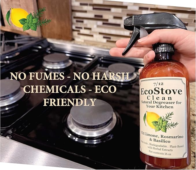 Herbal Scent Stove & Oven Cleaner – Plant-Based, Biodegradable Degreaser | Non-Toxic, Fume-Free, Non-Abrasive | Safe for Glass Cooktops, Stainless Steel & Enamel – 16 oz