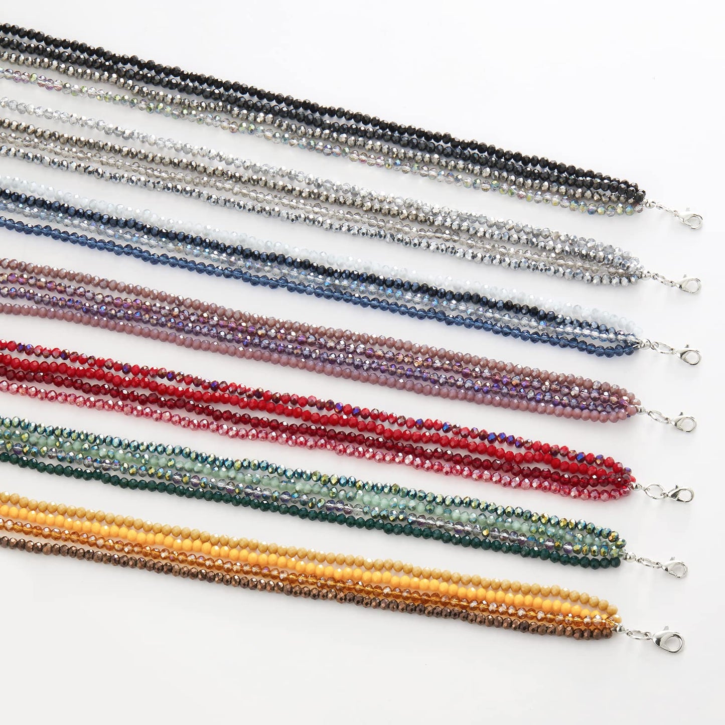 Noessla Multi-layer Crystals Beaded Choker Necklace for Women Colorful Boho Statement Necklace Trendy Costume Party Jewelry Mothers day Gifts for Mom(29-Silver)