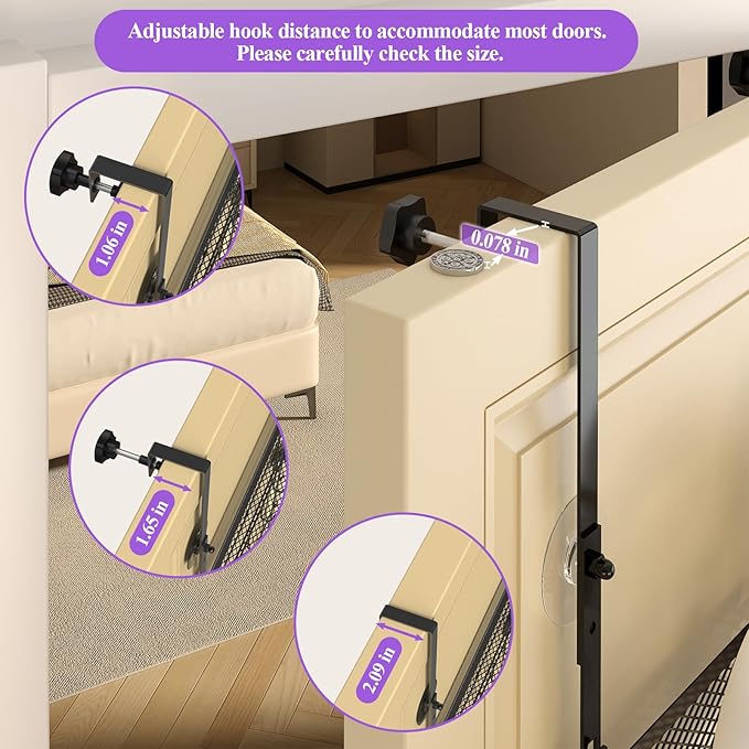 bukfen Adjustable Over the Door Hooks Organizer,Multi-Purpose Storage Organizer Over the Door Organizer with Shelf and Hooks,Hanging Door & Wall Mounted Coat Storage Rack for Bedroom,Bathroom,Kitchen