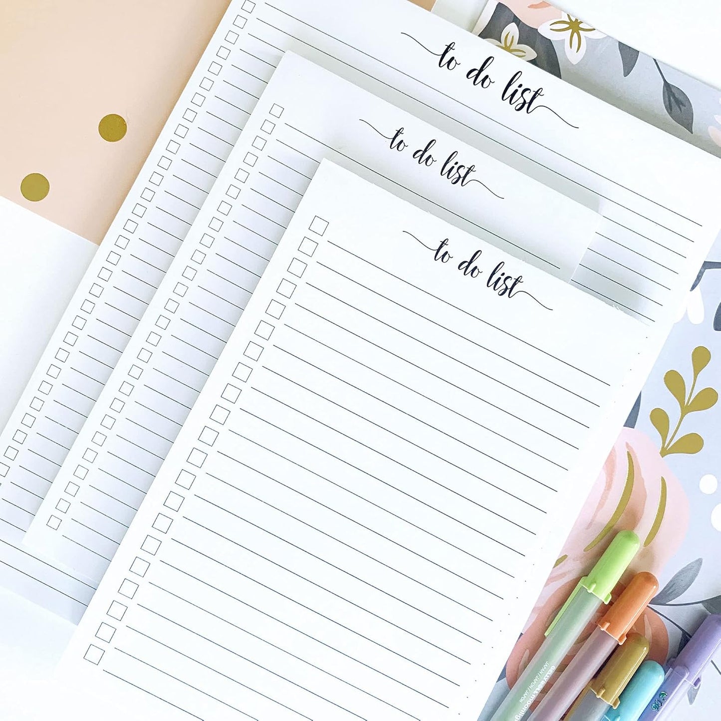 321Done To Do List Notepad - 50 Sheets (5.5" x 8.5") To-Do's Notepad Tear Off, Planning Memo Pad, Planner Checklist Organizing - Made in USA - Simple Script - Wide-Ruled