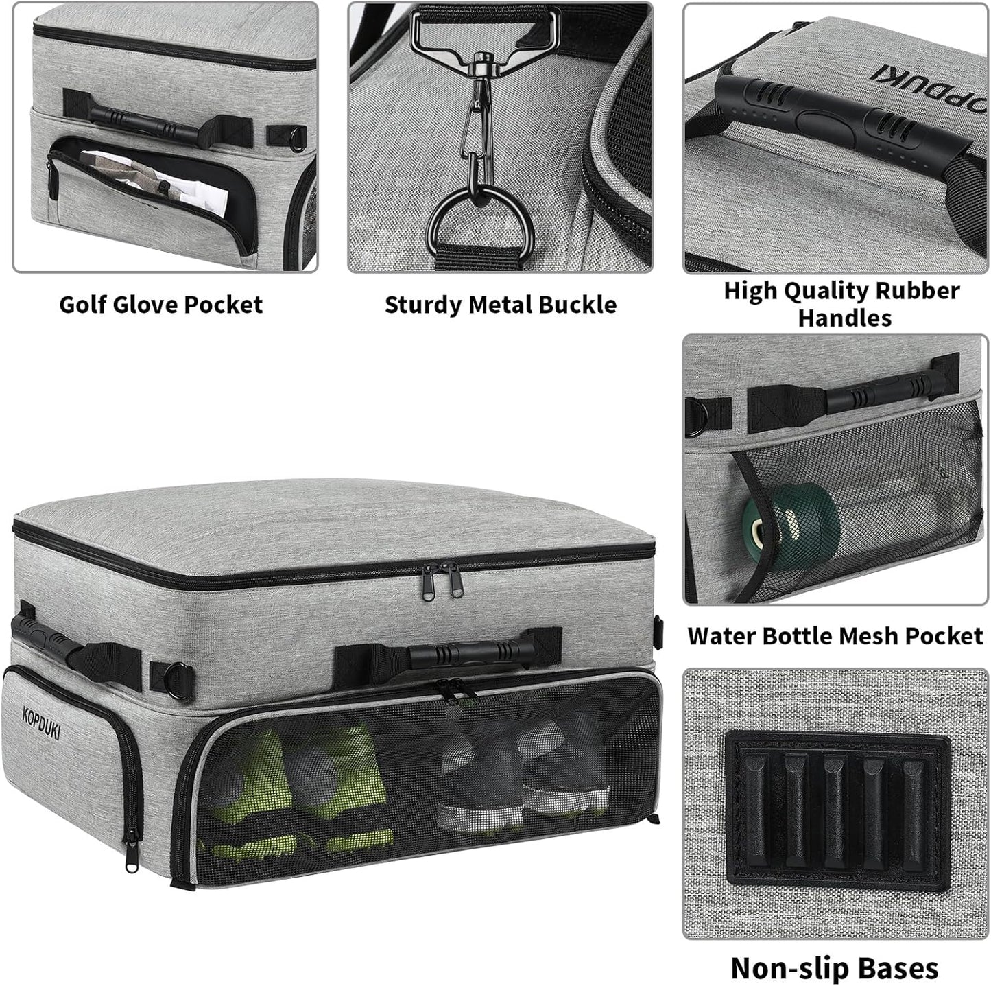 Extra Large Golf Trunk Organizer, Golf Gifts for Men Golfers, 20"x 14"x 10" 2 Layer Golf Trunk Organizer for Car, Water-resistant with Ventilated Compartment for 2 Pair Shoes and More Golf Accessories