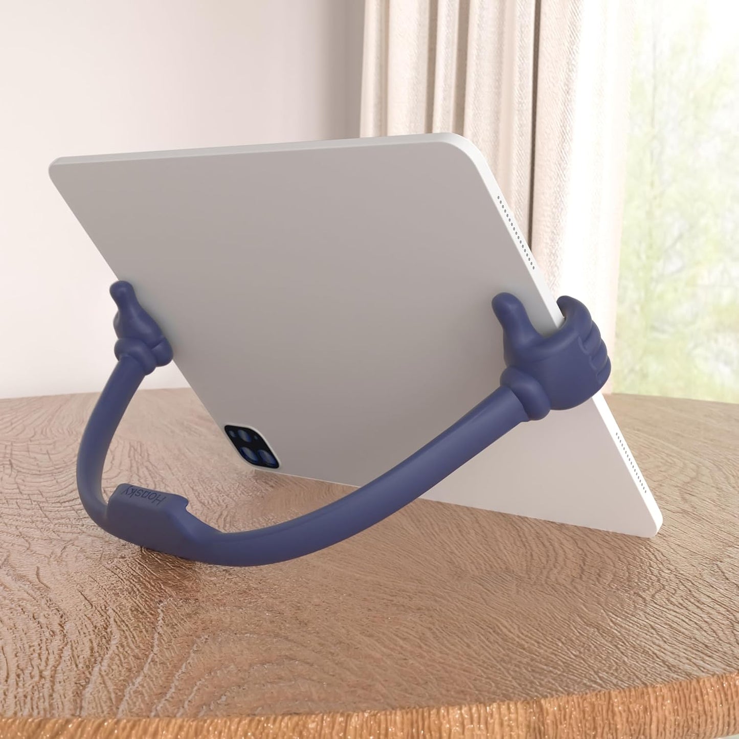 Honsky Thumbs Up 2 Pack Tablet Stands, Compatible with iPad, Samsung Galaxy, iPhone Pro Max, Universal Cute, Blue/Purple