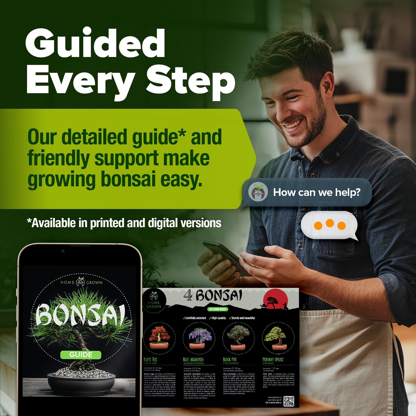 Bonsai Tree Kit Gifts for Men & Women - Grow 4 Bonsai Trees - Unique Gardening Crafts for Adults, DIY Hobbies for Plant Lovers & Gardeners - Unusual Christmas Gift Ideas for Mom & Dad