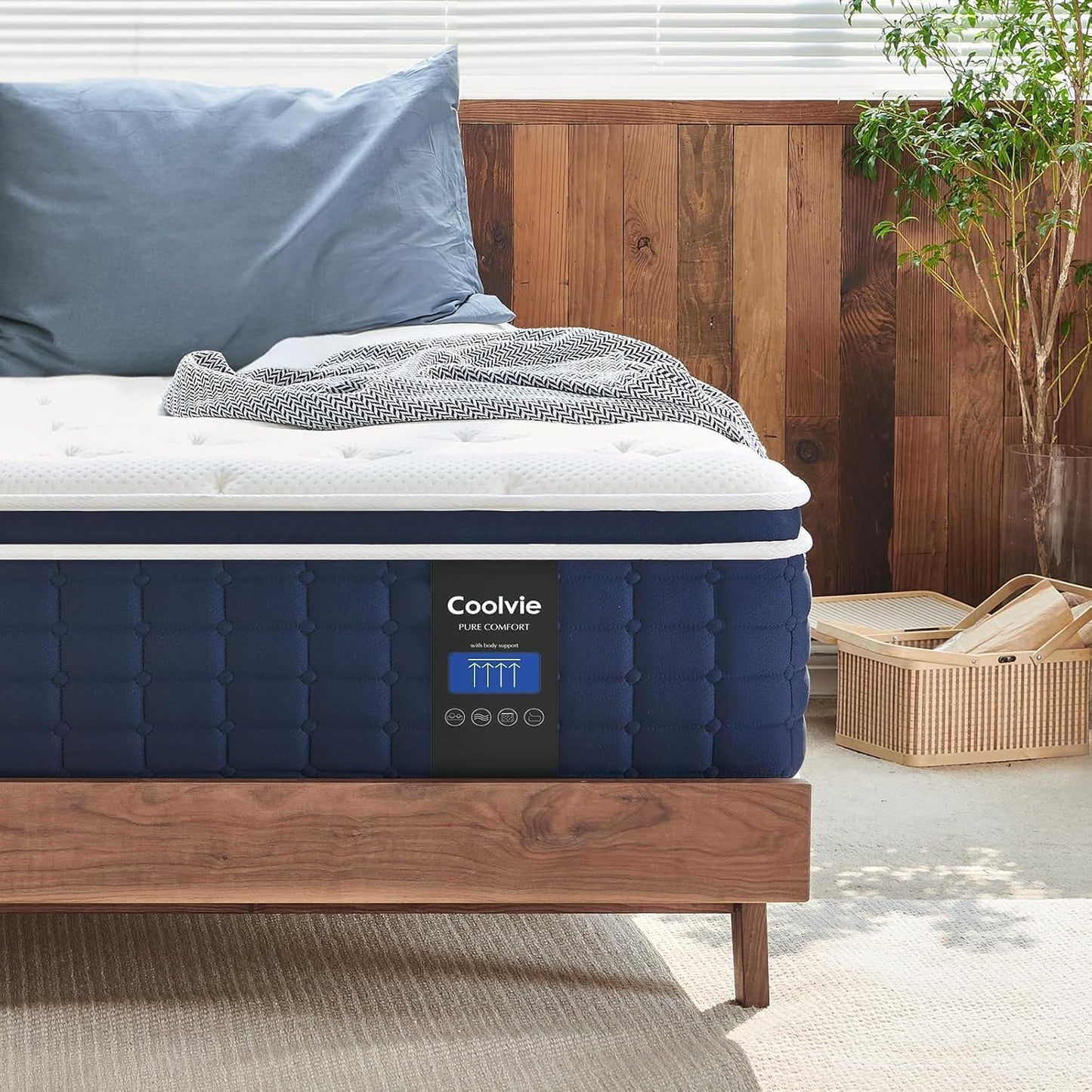 King Mattress 12 inch, Tight Top Deep Sleep Mattresses with Extra Lumbar & Hip Support, Medium to Firm Hotel Collection Hybrid Sleep System for Supportive, Breathable Bed in a Box King Size