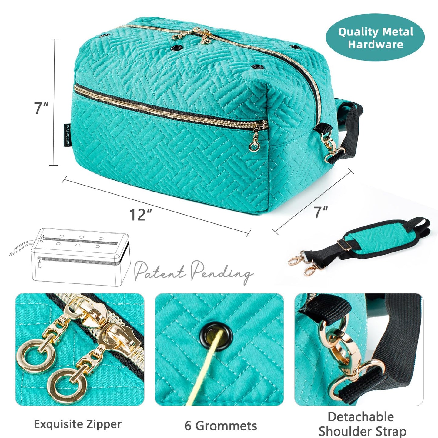 MYBAGZING Crochet Bag Organizer - Knitting Bag - Yarn Storage Organizer - Yarn Bag for Crocheting - Yarn Holder for Crochet Accessories, Knitting Needles, Crochet Hooks, Crocheting & Knitting Gifts,