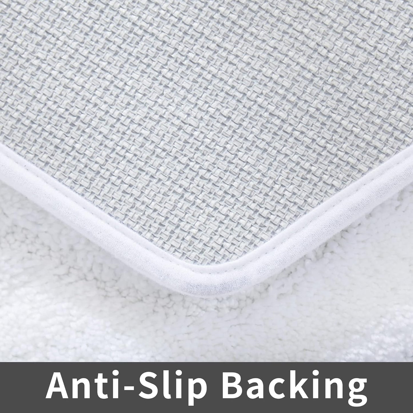 COSY HOMEER Extra Thick Bath Rugs for Bathroom - Anti-Slip Bath Linen Set Mats Soft Plush Yarn Shaggy 100% Strong Polyester Living Room Bedroom Water Absorbent(White,24x36 - Inches)