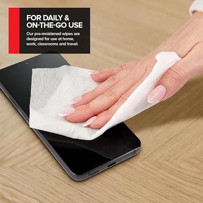 Electronic Screen Cleaner Wipes (80 Count, 2 Pack), Streak Free Pre-Moistened Wipes for Cleaning TVs, Laptops, Phones, Watches, Glasses, Cameras and Computer Screens