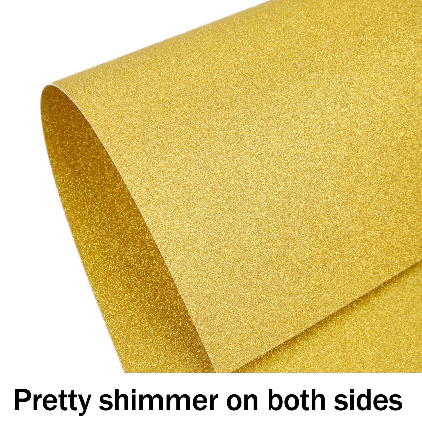 Double-Sided Gold Glitter Cardstock 8.5 x 11 24 Sheets, Goefun 100lb No-Shed Shimmer Glitter Paper for Wedding Parties, Invitations, Birthday, DIY Craft Projects, Anniversary