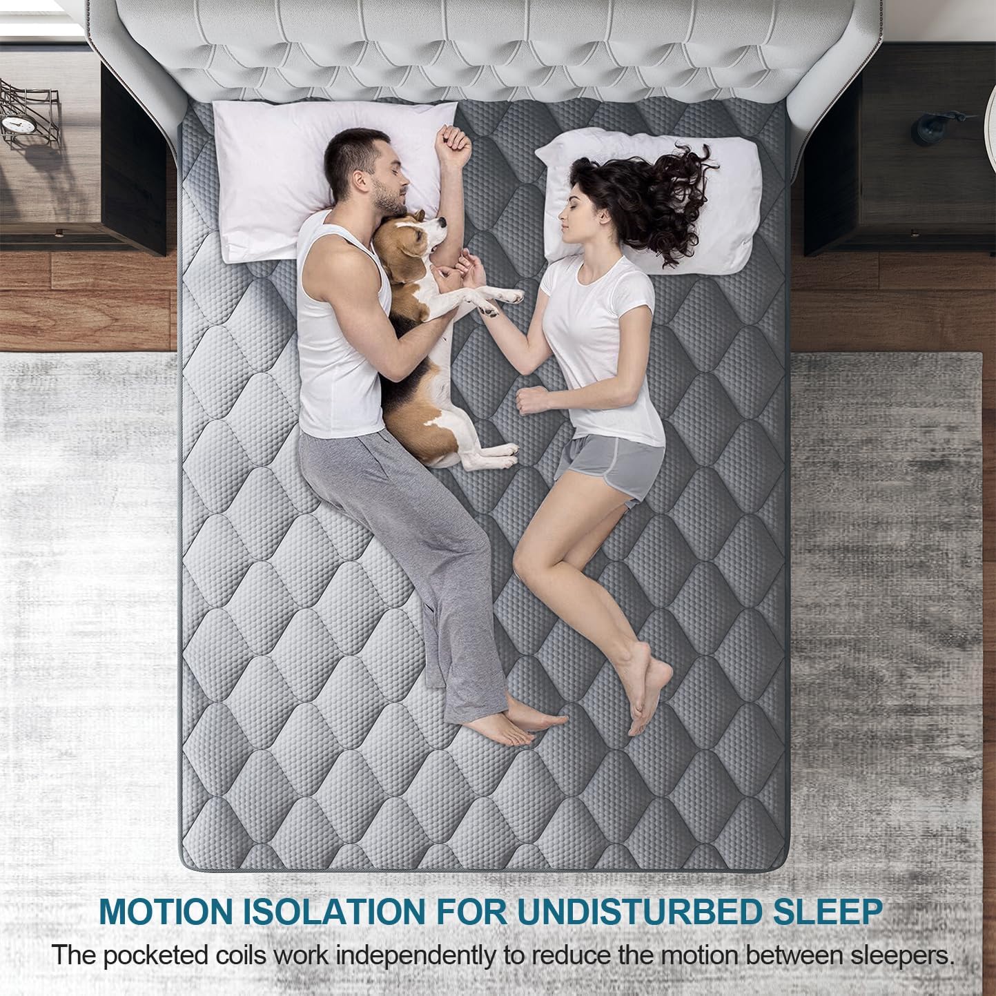Twin Hybrid Mattress, 10 Inch Medium Mattress Euro Top for Back & Lumbar Support, Individual Pocket Spring Bed for Motion Isolation & Pressure Relief