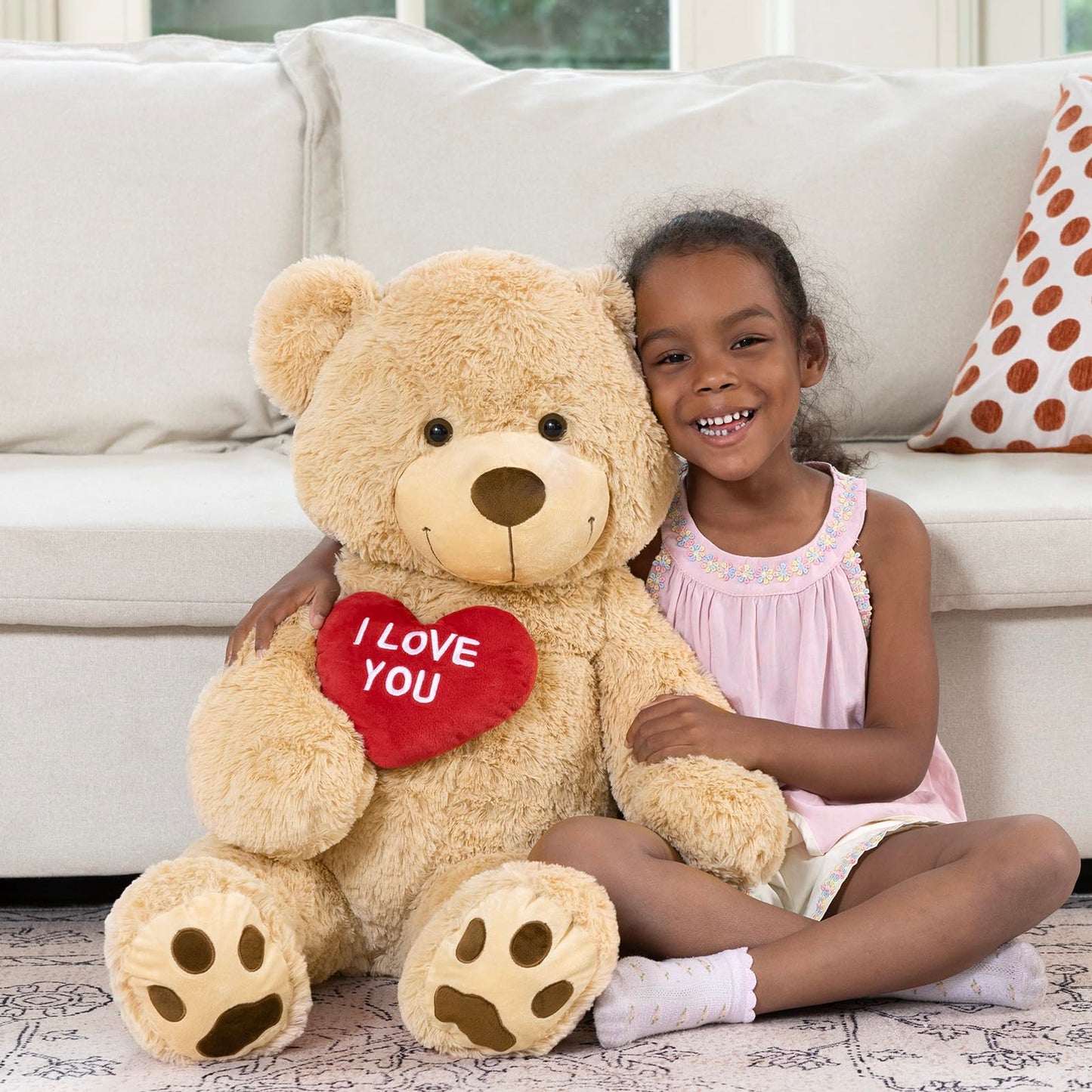MaoGoLan Big Teddy Bear Stuffed Animal, Soft and Cuddly Giant Teddy Bear Plush with I Love You Red Heart,Valentines Gift for Kids,Girlfriend,Boyfriend,Lover,36 inches