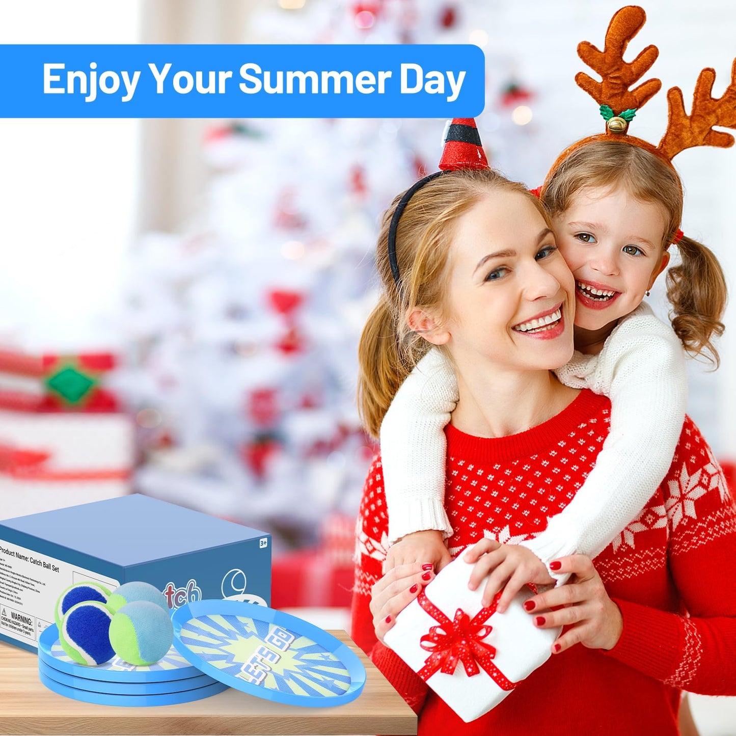 ANNKIE Kids Toys Toss and Catch Ball Set Game with 4 Paddles 4 Balls,Beach Toy Pool Toy Outdoor Yard Game for Kids Ages 3-12,Toys for Toddlers Age 3-5, Gifts for 3 4 5 6 7 8 9 10+ Year Old Boys Girls