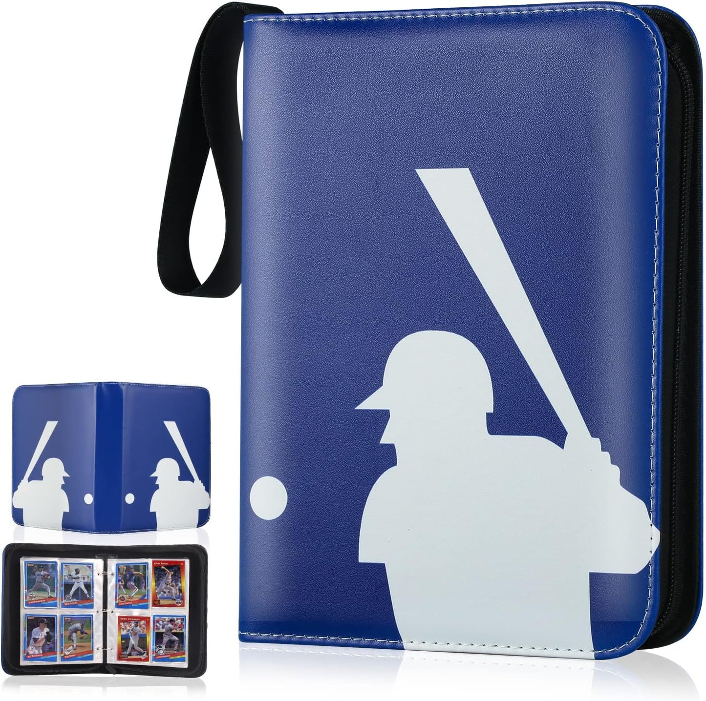 Baseball Card Binder,2024-2025 Sports Trading Card with Sleeves Holder Album,400 Pockets Baseball Card Holder Sheets Display Storage Protectors for Collectors Boys and Girls Gift,Blue