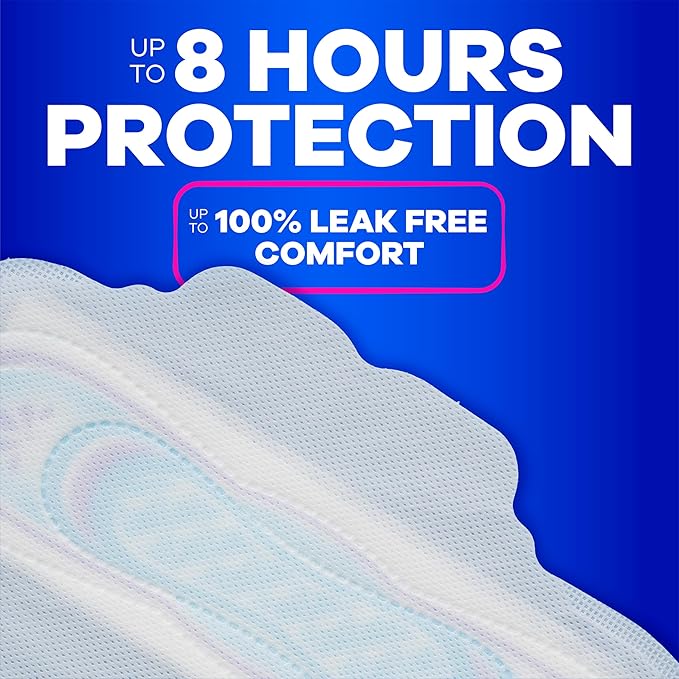 Always Ultra Thin Feminine Pads with Wings for Women, Size 3, Extra Long Super Absorbency, Unscented, Up to 100% Leak-Free Protection, 52 Count
