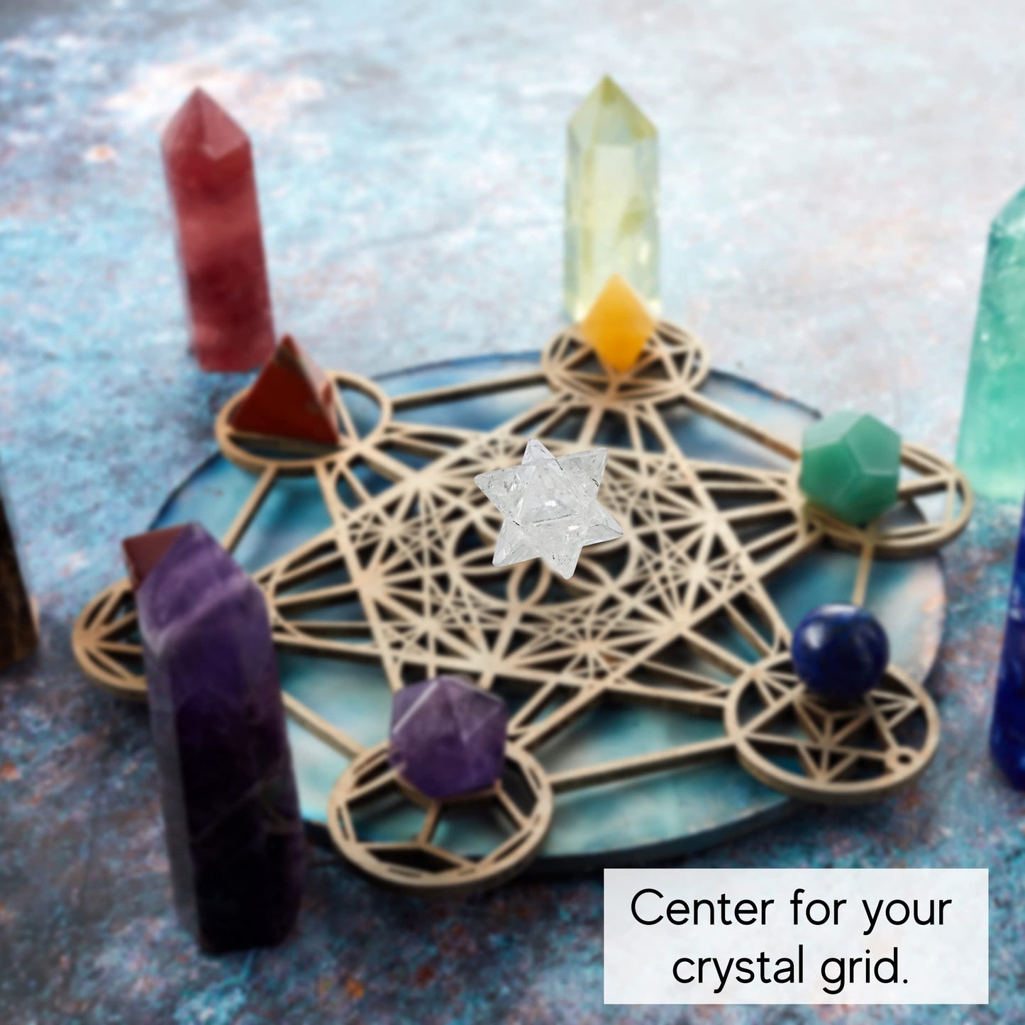 Amazing Gemstone Clear Quartz Merkaba Crystal - 0.75 Inches Metaphysical Merkaba Star for Meditation - Energetic Tetrahedron Crystal and Healing Stones for Spiritual Growth and Healing (15-20mm)
