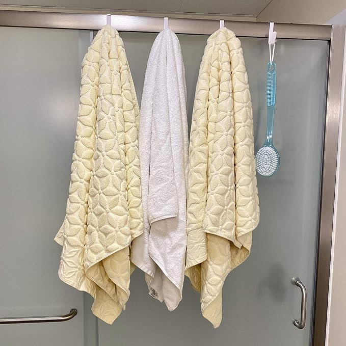 Evelots Over The Door Hooks - 4 Pack - Hangers for Clothes, Towel, Coats, Hats, Handbags - Made of Rubber Coated Steel - Closet, Bathroom, Office