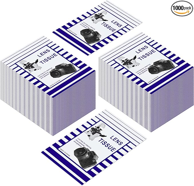 1000 Pieces Lens Cleaning Paper Tissue Lens Paper Bulk for Camera Lenses, Microscopes, Computer Screens, Magnifiers, Glasses, 20 Booklets