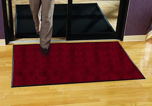 Guardian Platinum Series Indoor Wiper Floor Mat, Rubber with Nylon Carpet, 6'x8', Burgundy