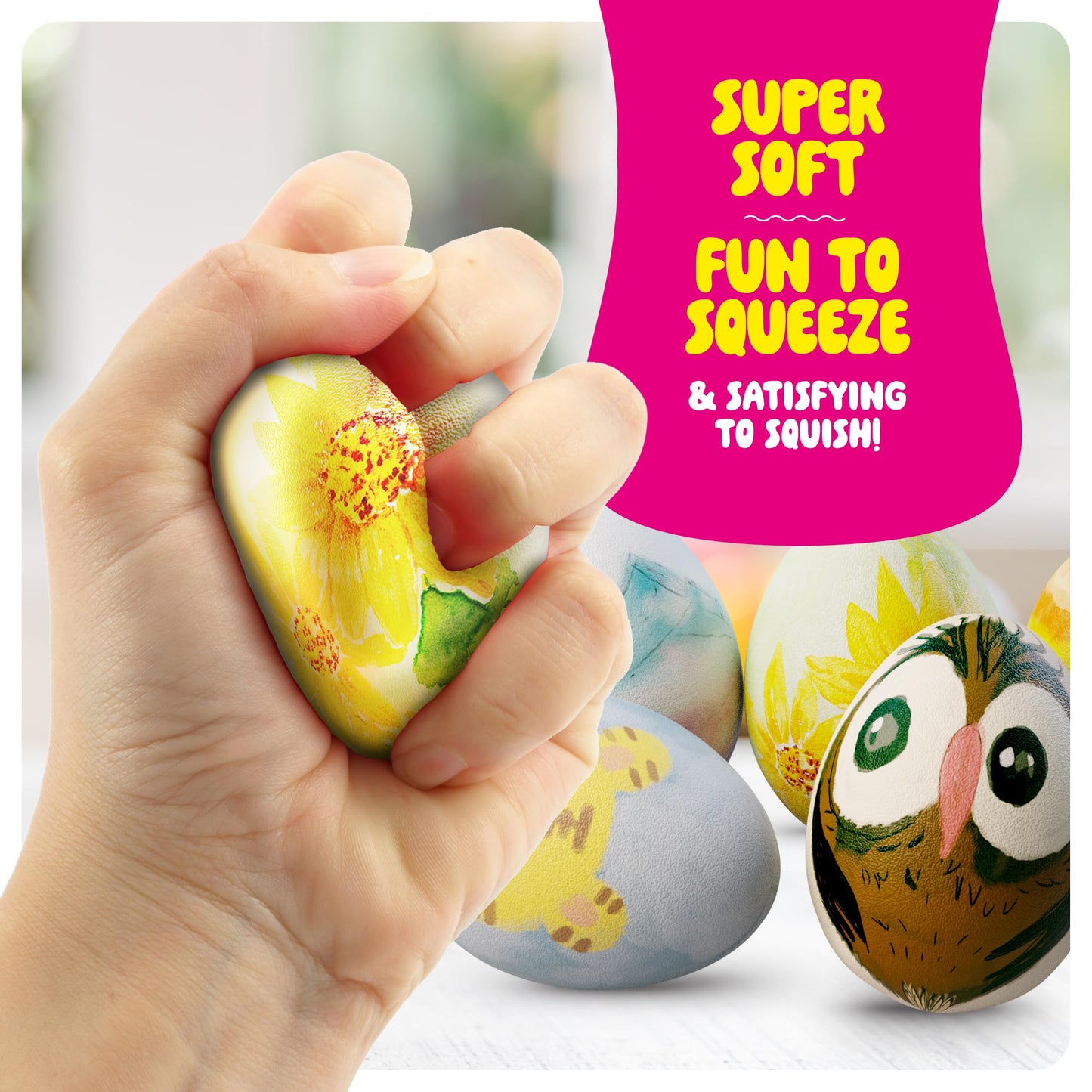 Dan&Darci Egg Squishy Painting Craft Kit - Arts & Crafts for Girls and Boys - Kids Art Activities - Craft Gift for Kid Ages 6 7 8 9 10 Year Old Girl Gifts - Decorate 6 Slow Rising Squishies