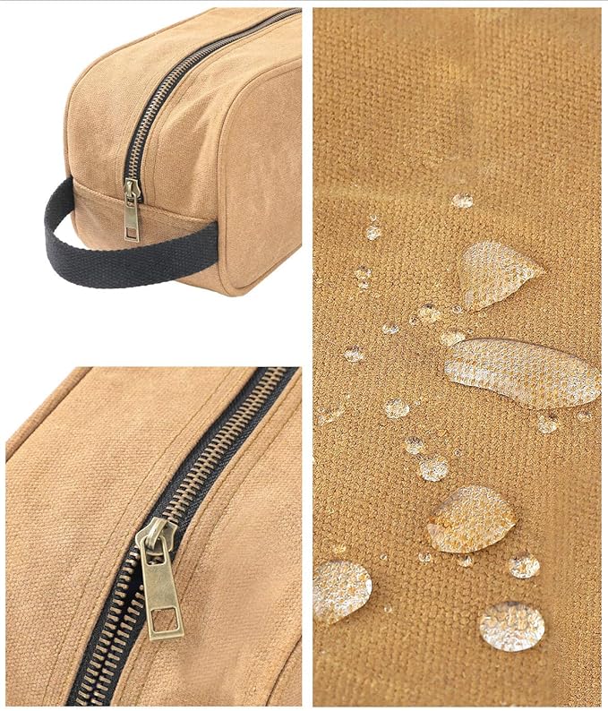Heavy Duty 16 OZ Waxed Canvas Tool Bag, Multi-purpose Tool Pouch Tote Bags (Khaki)