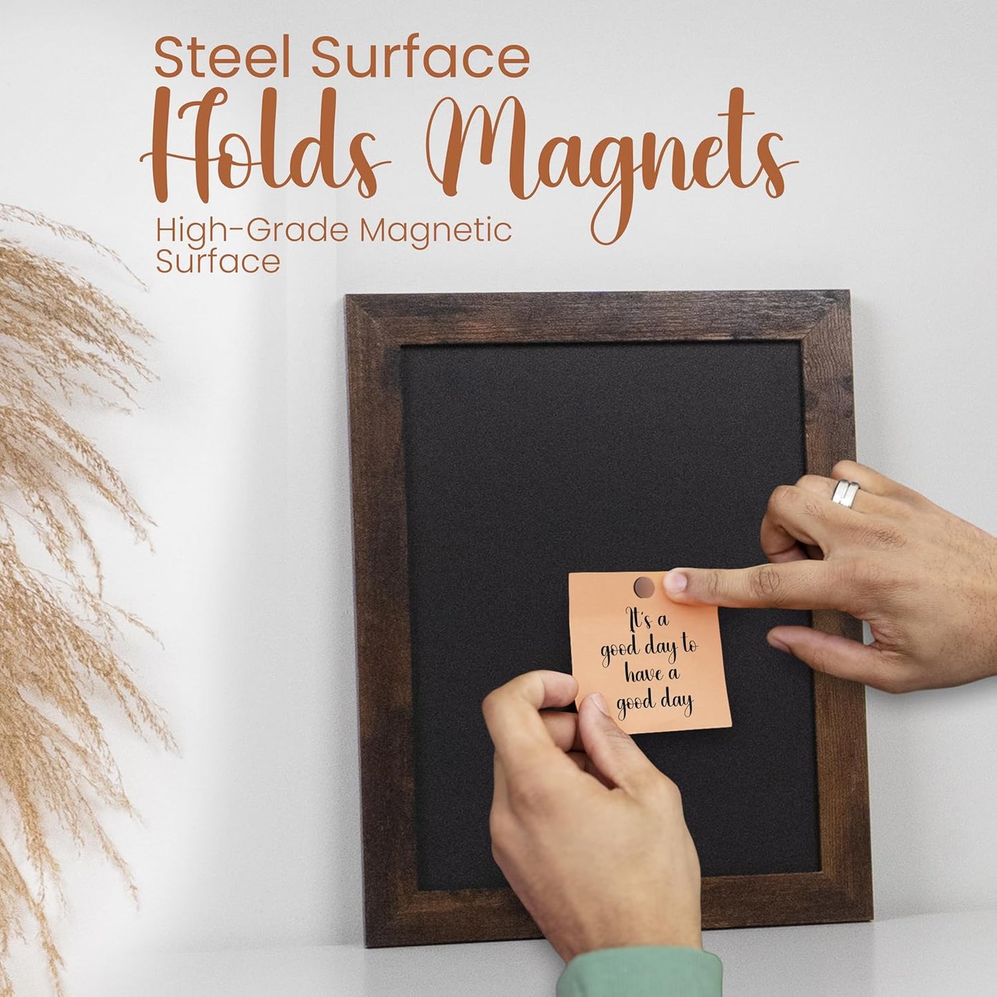 Loddie Doddie Magnetic Chalkboard for Wall - 11 x 14 in Rustic Frame - Easy-to-Erase & Stain-Resistant Chalkboard Calendar & Magnet Board