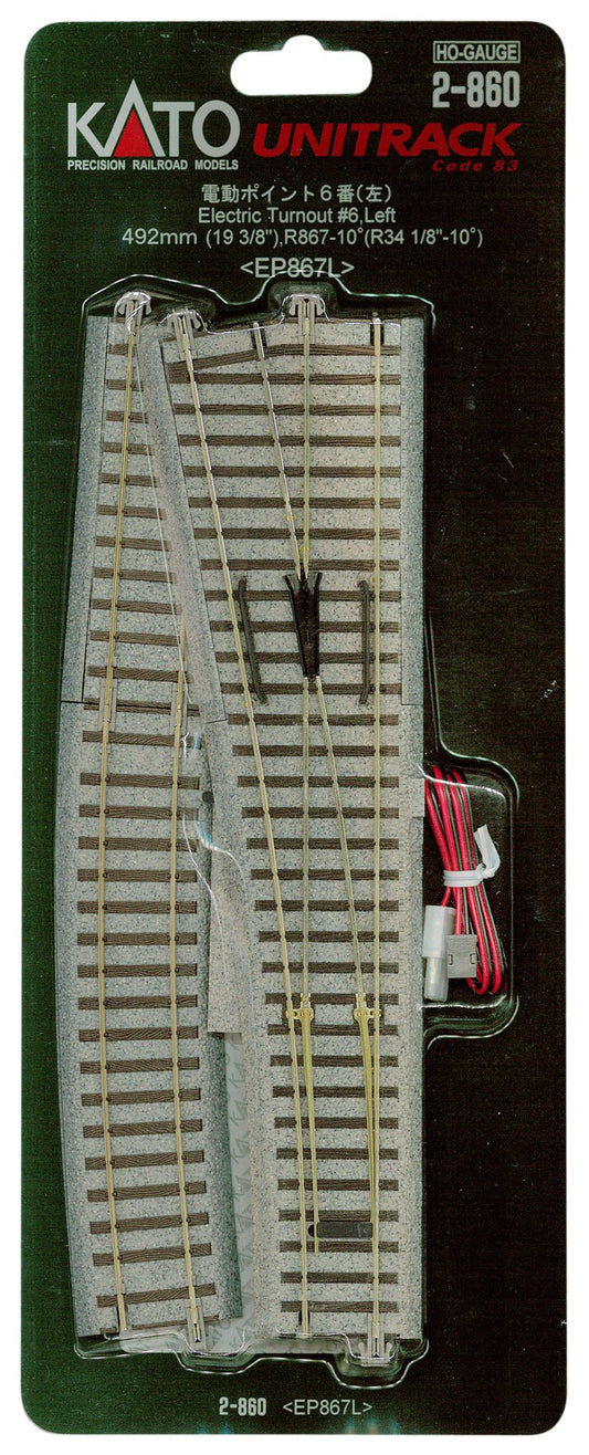 KATO HO Gauge Electric Point No. 6 Left 2-860 Railway Model Supplies