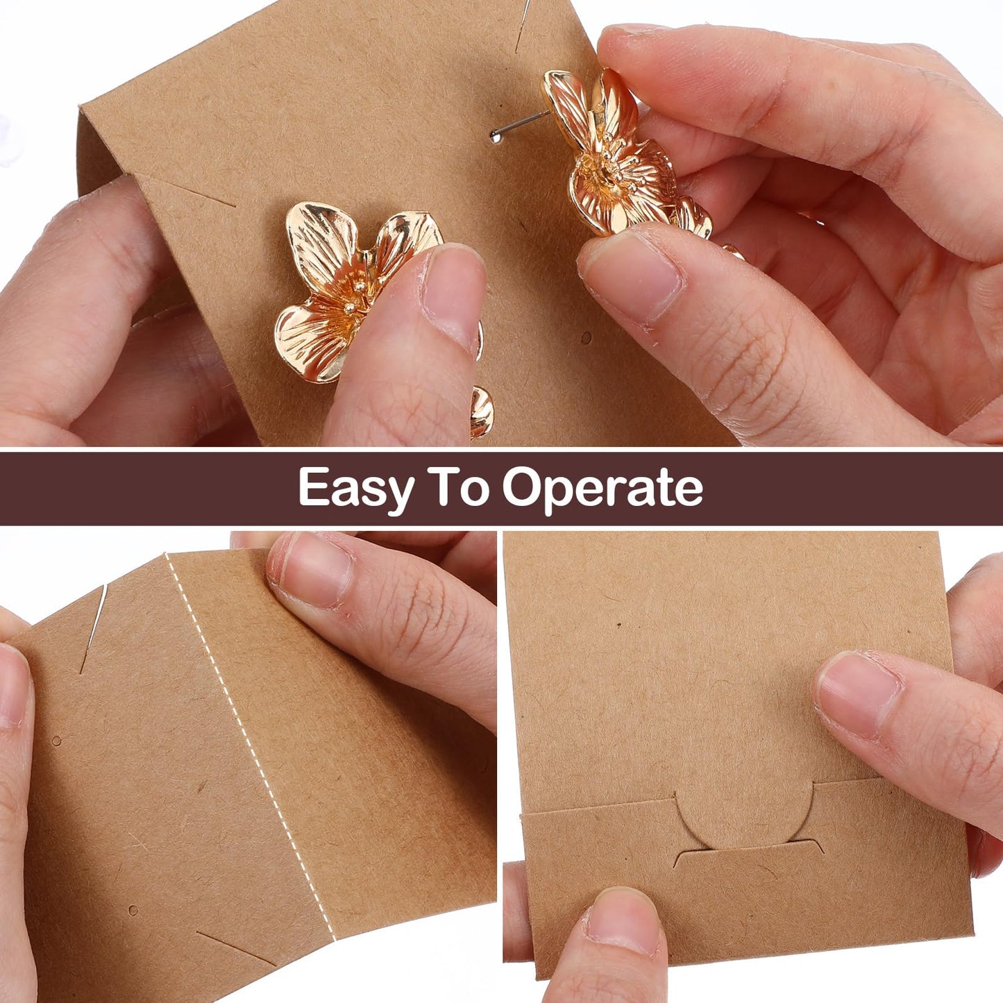 200 Pcs Standing Earring Display Cards Jewelry Display Cards Paper Hanging Earring Packaging for Small Business Jewelry Packaging Supplies Selling DIY Retail Show Photography Props