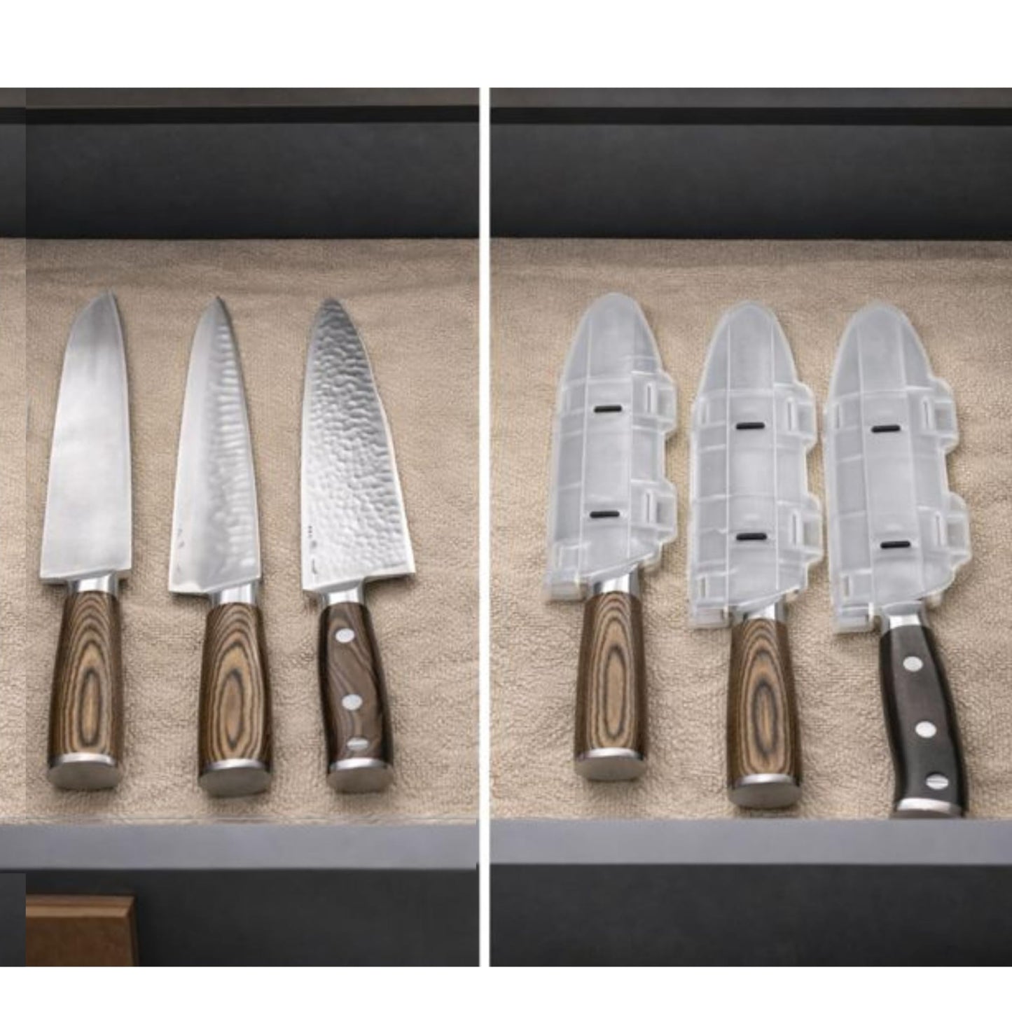 Agilux Blade Guard 10" Knife Blade Protector Made in USA Safe Storage and Transport for Kitchen Knives Protects Edges in Drawers Travel Camping RV