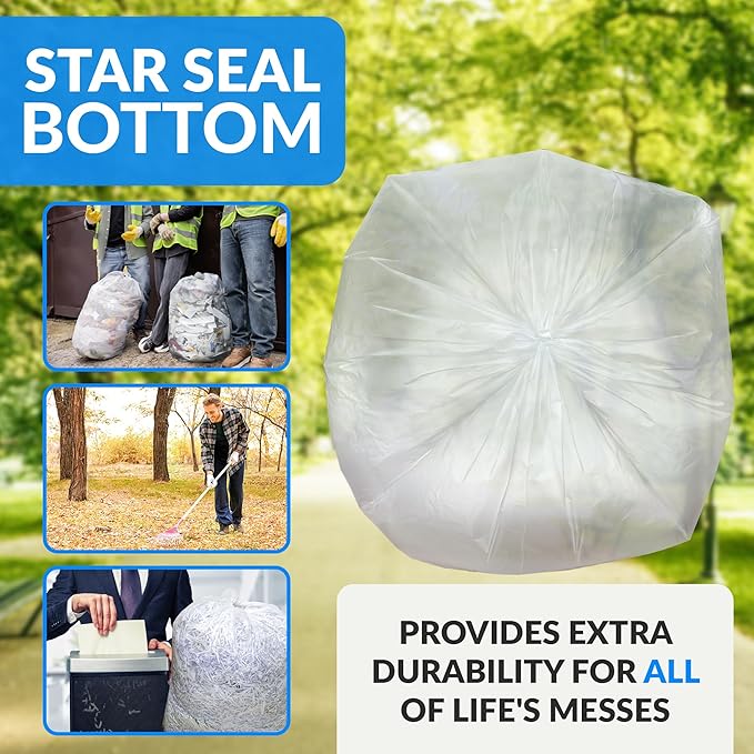 Reli. 95 Trash Bags Heavy Duty | 68 Trash Bags | Super Sizeable for Serious Garbage Cleanup (Clear)